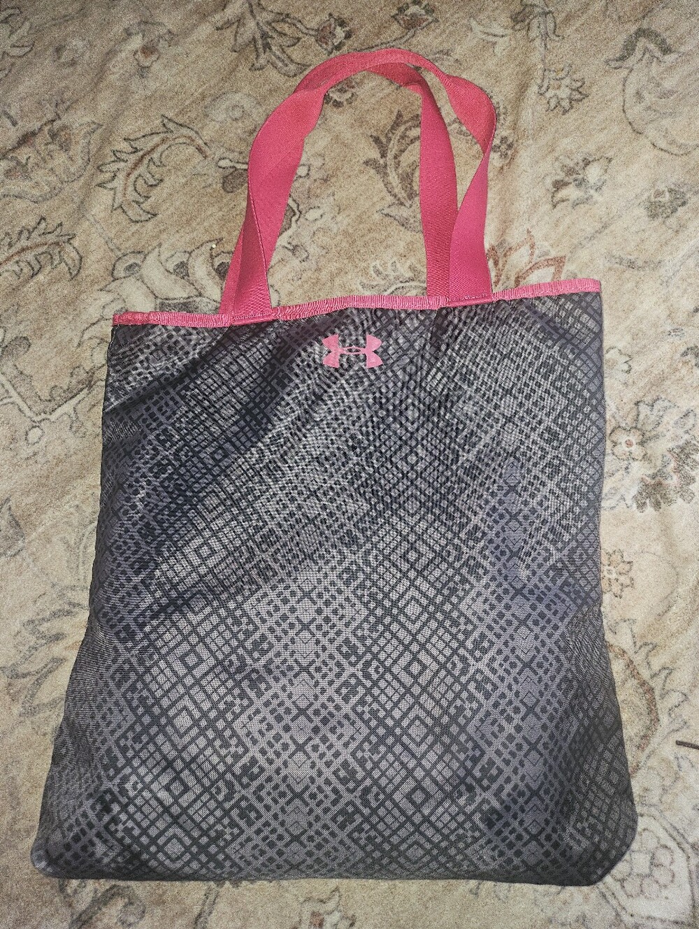 Under Armour Black & Pink Geometric Tote